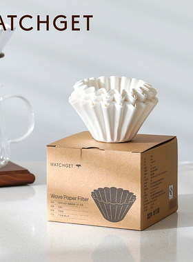 watchget蛋糕滤纸 手冲咖啡蛋糕/折纸滤杯波纹漂白过滤纸50张155