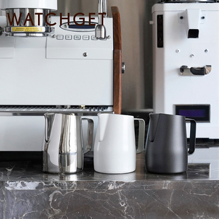 watchget斜口拉花缸不锈钢意式 咖啡拉花杯奶泡杯子打奶缸专业压纹