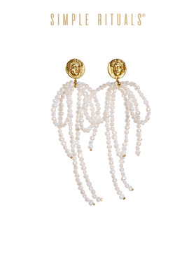 Simple Rituals官方意大利美杜莎之舞手工编织巴洛克珍珠轻奢耳环