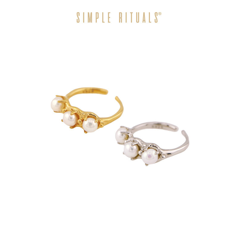 Simple Rituals 25春夏意大利小众设计925纯潘多拉光珍珠戒指女