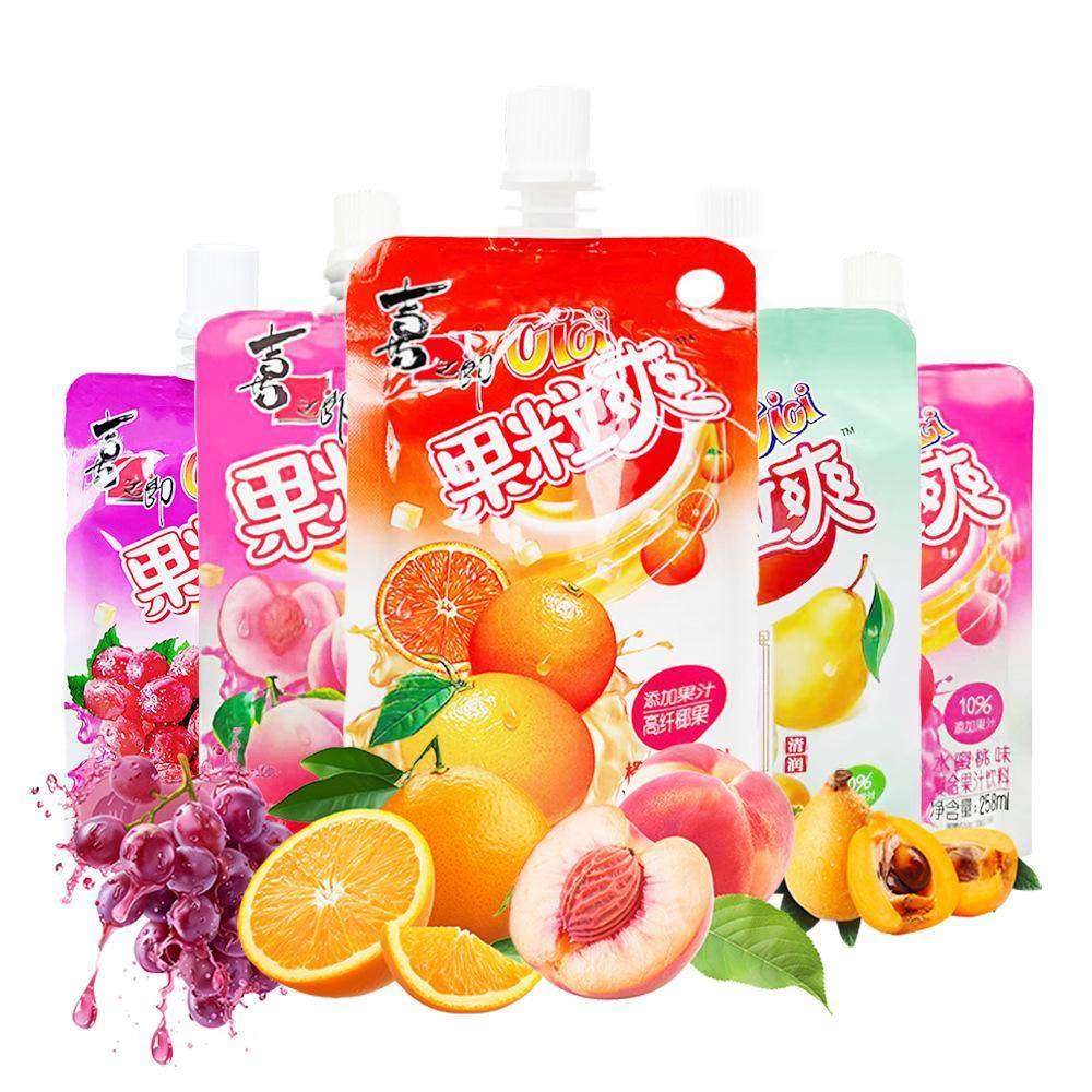 喜之郎cici果粒爽258g水蜜桃葡萄香橙味吸的果汁果冻零食