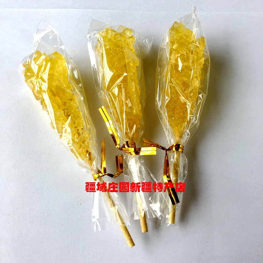 新疆和田手工制作塑料木头黄棒棒冰糖古法农家老冰糖泡茶十斤包邮