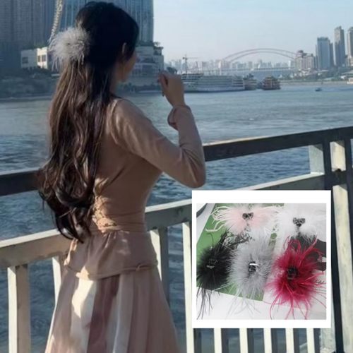 好品质鸵鸟羽毛小抓夹子仙美