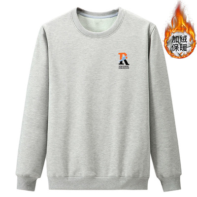 加绒加厚保暖卫衣圆领套头