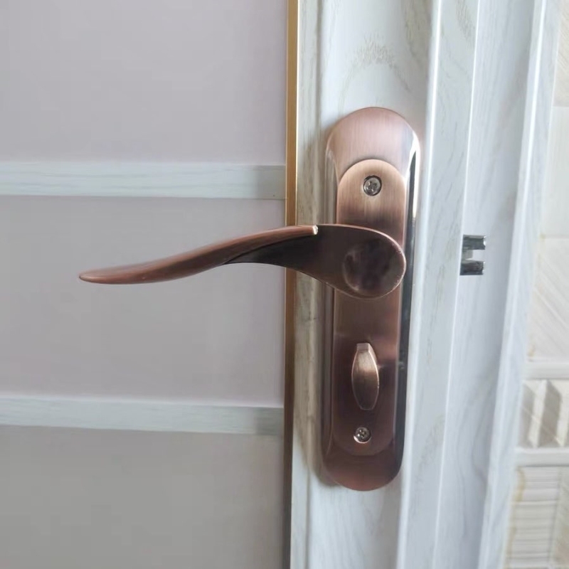 无钥匙厕所凹弧面执手特殊家用门把手老式弧形锌合金通用型门锁