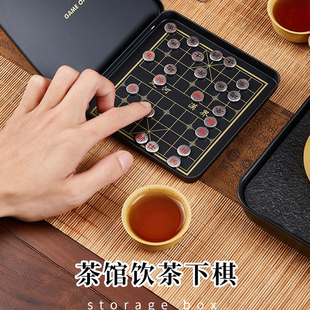 国际象棋带磁性学生便携chess磁吸创意折叠桌游迷你中国象棋棋盘