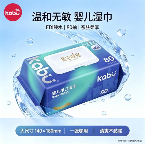 卡布星空城堡婴儿手口湿巾