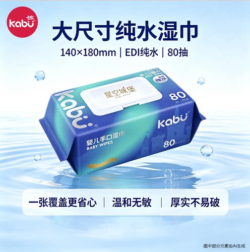 卡布星空城堡婴儿手口湿巾抽取式