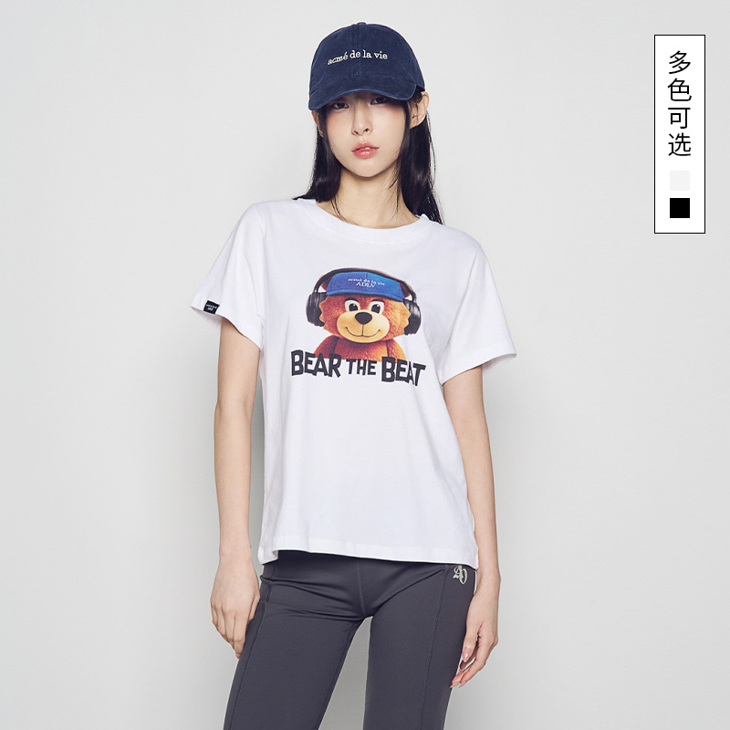 ADLV女款耳机AC熊短袖T恤