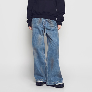 ADLV女款做旧宽松牛仔裤休闲直筒裤百搭款长裤26春装新款女士女生