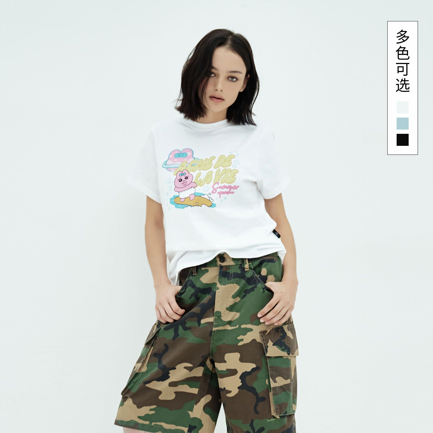 【OPANCHU USAGI】ADLV韩国潮牌2025夏季新品内裤兔联名短款T恤