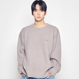 圆领宽松上衣 毛衣简约A标套头针织衫 ADLV 韩国潮牌2025秋冬新款