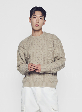 ADLV秋冬款HOSHI权顺荣同款针织衫纯色圆领男女同款毛衣套头上衣