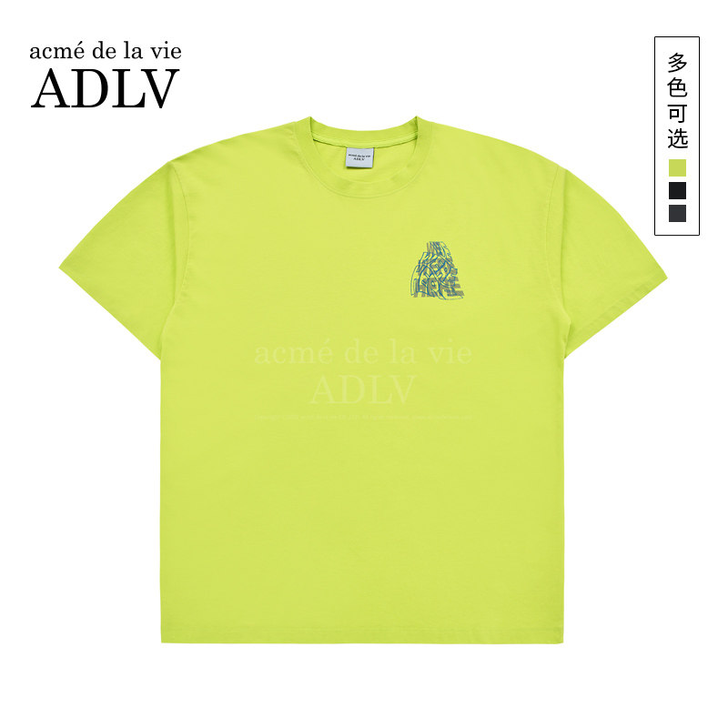 ADLV尹净汉同款JEONGHAN韩版潮流简约背面印花短袖T恤男女同款夏