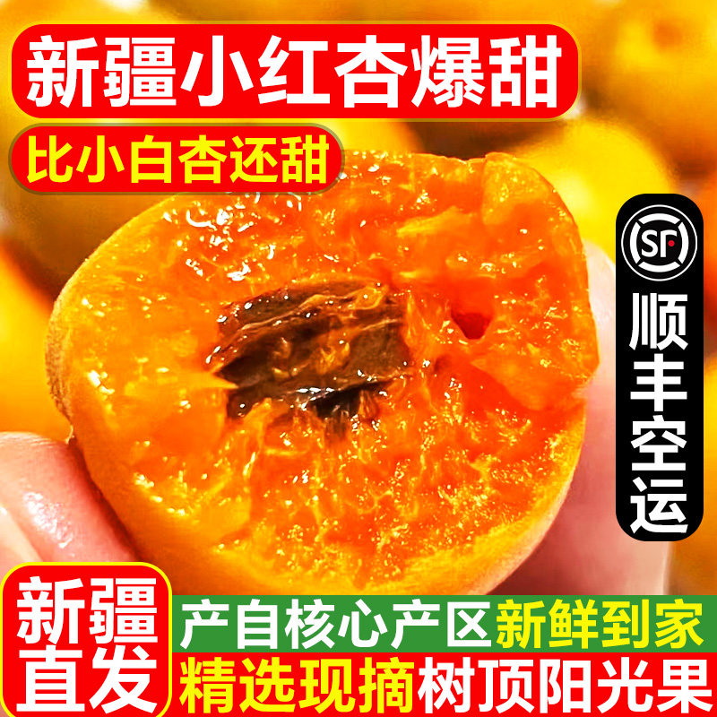 正宗新疆小红杏吊干杏子水果新鲜当季阿克苏芒果杏顺丰包邮礼盒