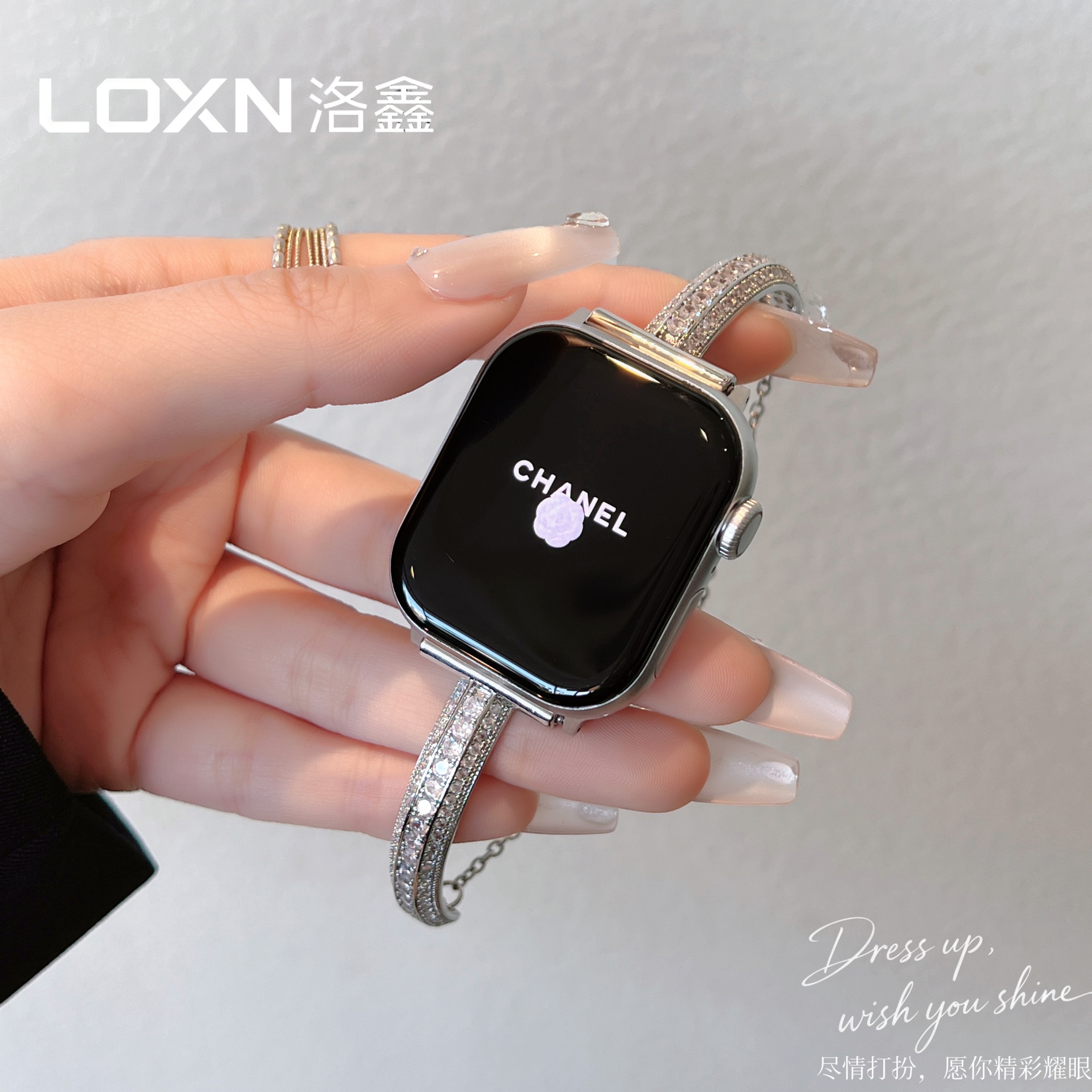 适用iwatch11满钻T型表带