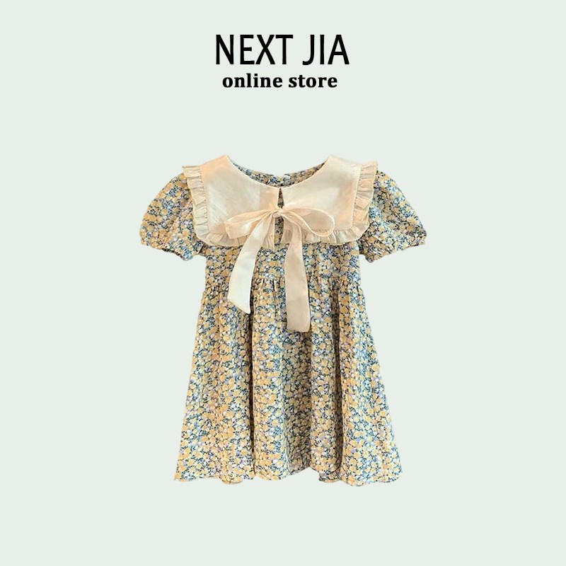 英国NEXT JIA夏装新款女童翻领碎花公主裙儿童宝宝夏季短袖连衣裙