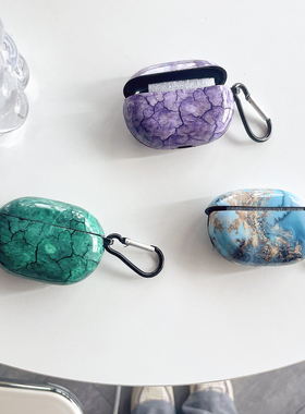 适用魔音beats studio buds蓝牙保护套奢华大理石纹保护壳studiobuds+耳机套beats无线降噪蓝牙耳机套防摔软