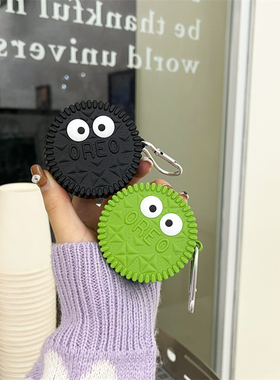 趣味可爱立体绿饼干适用三星buds2pro耳机壳Galaxybudslive创意黑色奥利奥饼干无线蓝牙耳机保护套budspro壳