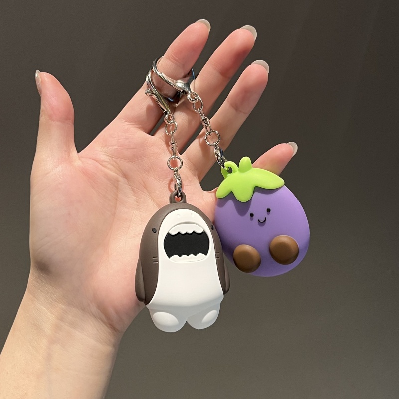 创意茄子鲨鱼适用三星SAMSUNG Galaxy SmartTag2定位器保护套防丢器硅胶保护套时尚宠物定位器保护套防刮摔