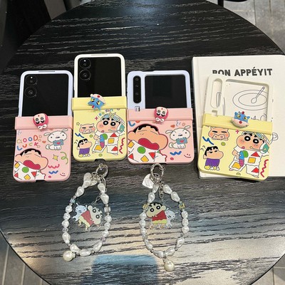 睡衣小新适用华为puraX手机壳小米mixflip2保护套荣耀magicVFlip防摔壳n3flip折叠屏华为pocket2手链vivoFlip