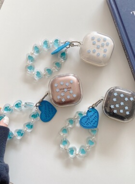 适用Samsung buds2三星蓝牙无线耳机软胶透明闪粉保护套充电仓日韩ins风小清新budslive分体GalaxybudsPro女