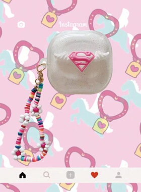 适用于三星GalaxyBudspro保护套buds2无线蓝牙耳机套budslive闪粉软壳日韩可爱天使个性潮女budsPro+珍珠挂件