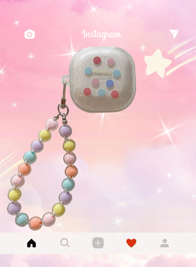 适用三星BudsLive保护套三星GalaxyBudspro蚕豆无线耳机防摔Budspro硅胶软壳buds2男女网红软胶闪粉波点防摔