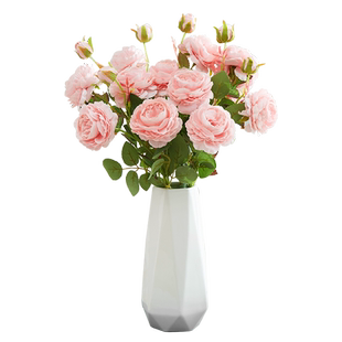 牡丹仿真花绢花室内假花干花玫瑰花花束餐桌花摆设客厅装饰花摆件