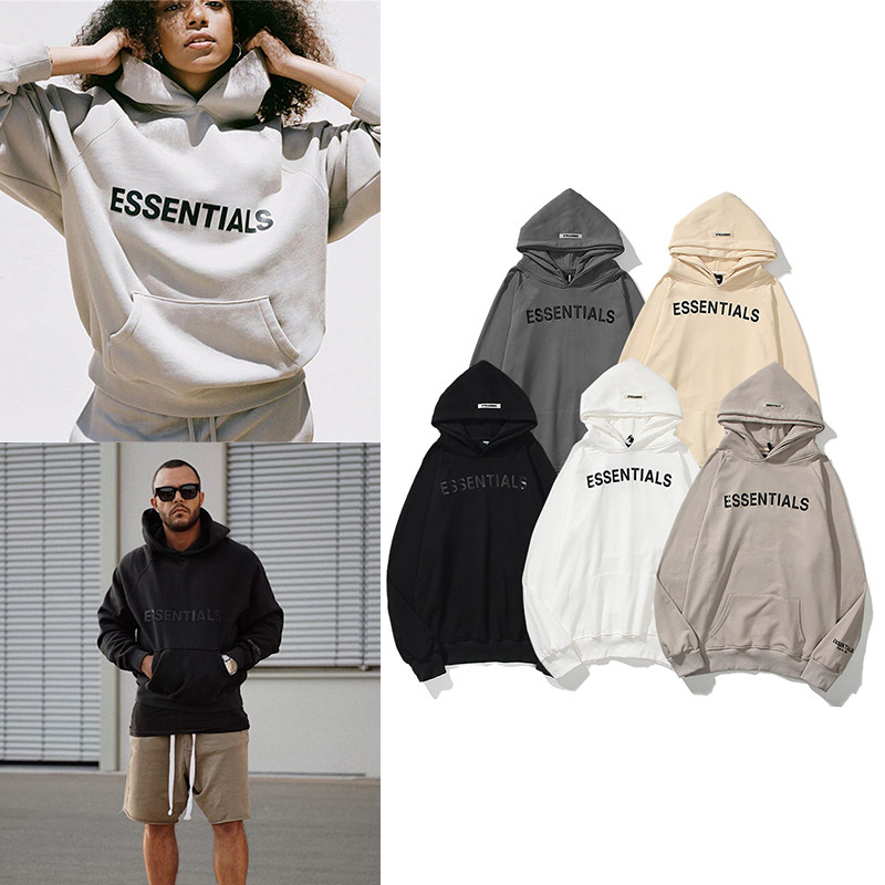 fear of god复线essentials潮牌压胶字母宽松连帽卫衣男女ins高街