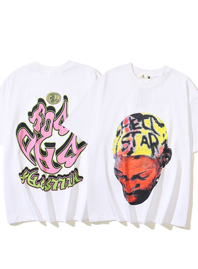 夏季美式复古Hell侧面女神Rodman Green欧美高街潮流男女短袖T恤