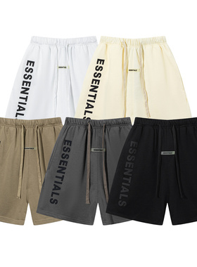 美式FOG复线ESSENTIALS立体字母五分裤高街休闲运动短裤宽松男INS