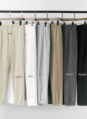 FOG ESSENTIALS 反光字母刺绣纯棉薄款休闲运动束脚卫裤长裤子男