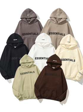 美式潮牌FOG ESSENTIALS 高街立体字母连帽卫衣男女宽松加绒外套