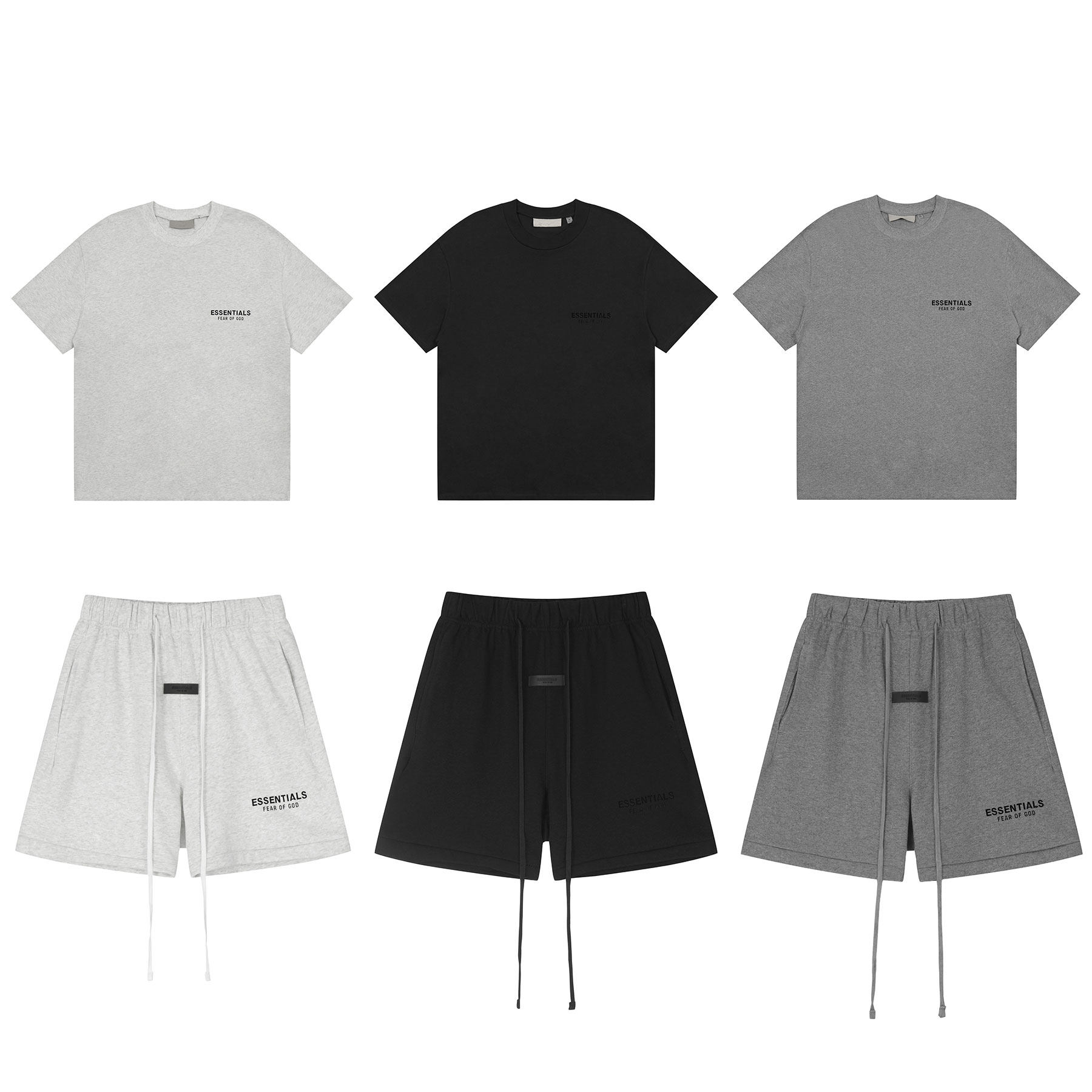 ESSENTIALS美式风宽松短袖T恤男女夏季重磅纯棉短裤高街潮牌套装