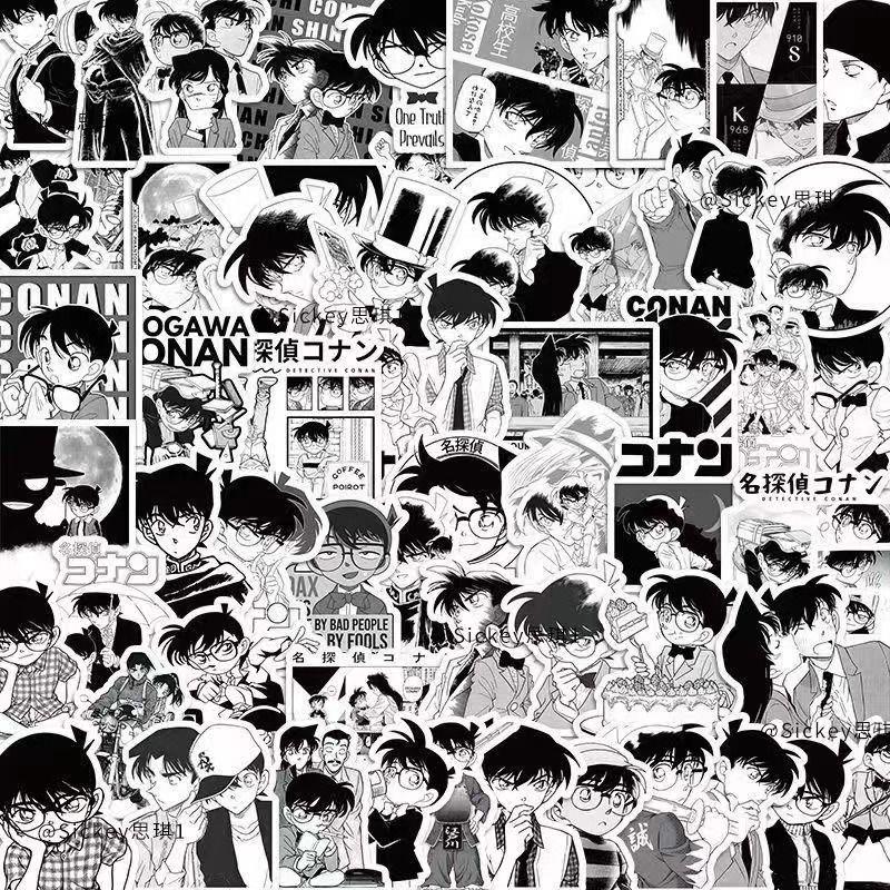 名侦探柯南黑白日漫贴纸