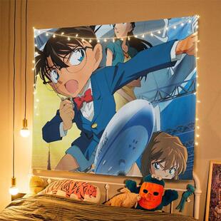名侦探柯南背景布宿舍背景布动漫二次元挂布卧室装饰布置背景墙布