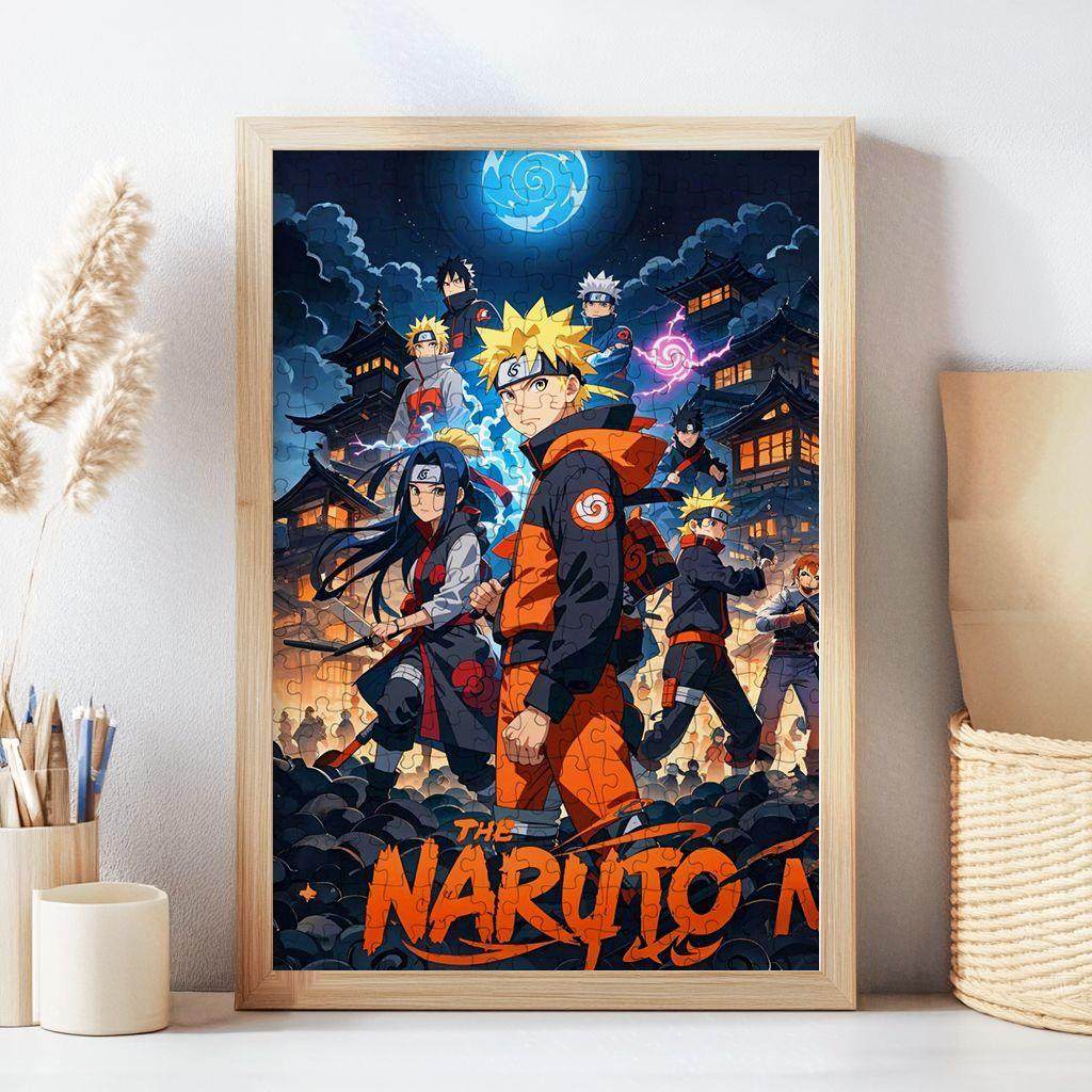 火影忍者拼图动漫周边礼物益智解压好玩玩具客厅摆件可定制带相框