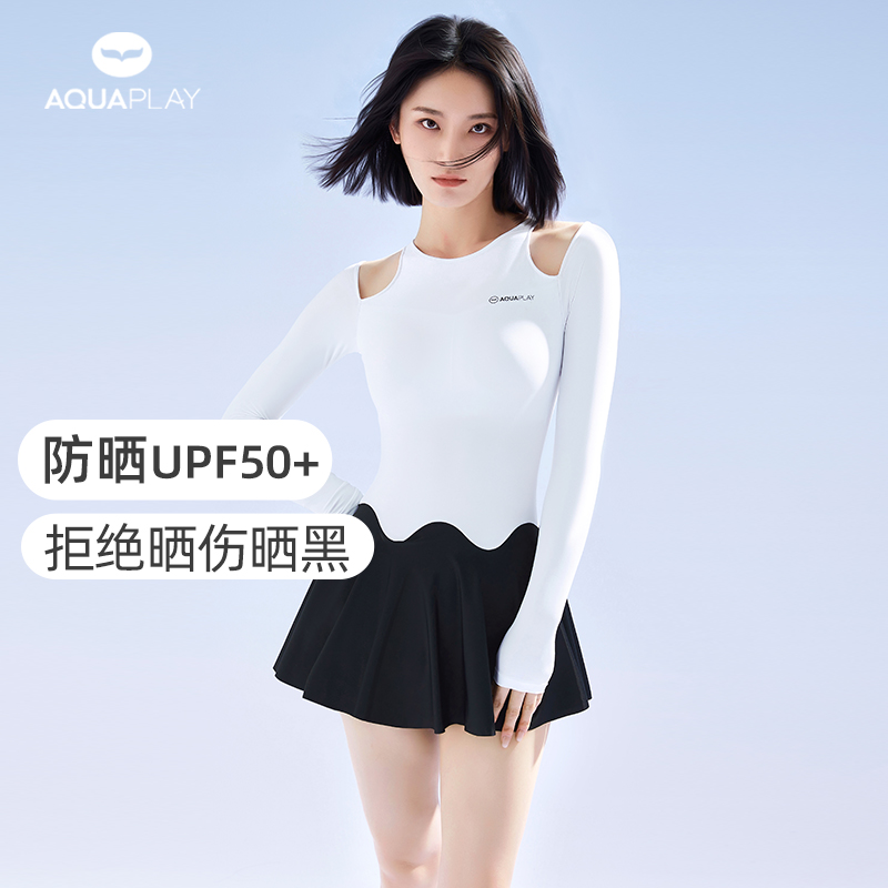 AquaPlay裙式连体泳衣女性感显瘦