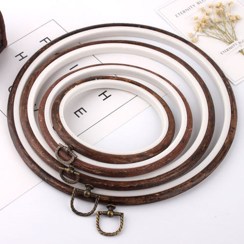 撑子仿古风框架展示椭圆形刺绣花