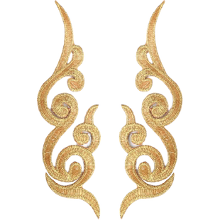 金丝花纹对称刺绣祥云布贴大号中国风古风汉服旗袍装饰戏服绣花贴