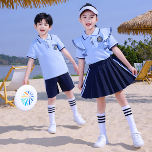 班服小学生校服 幼儿园园服夏装 英伦风短袖 毕业拍照演出服套装 夏季