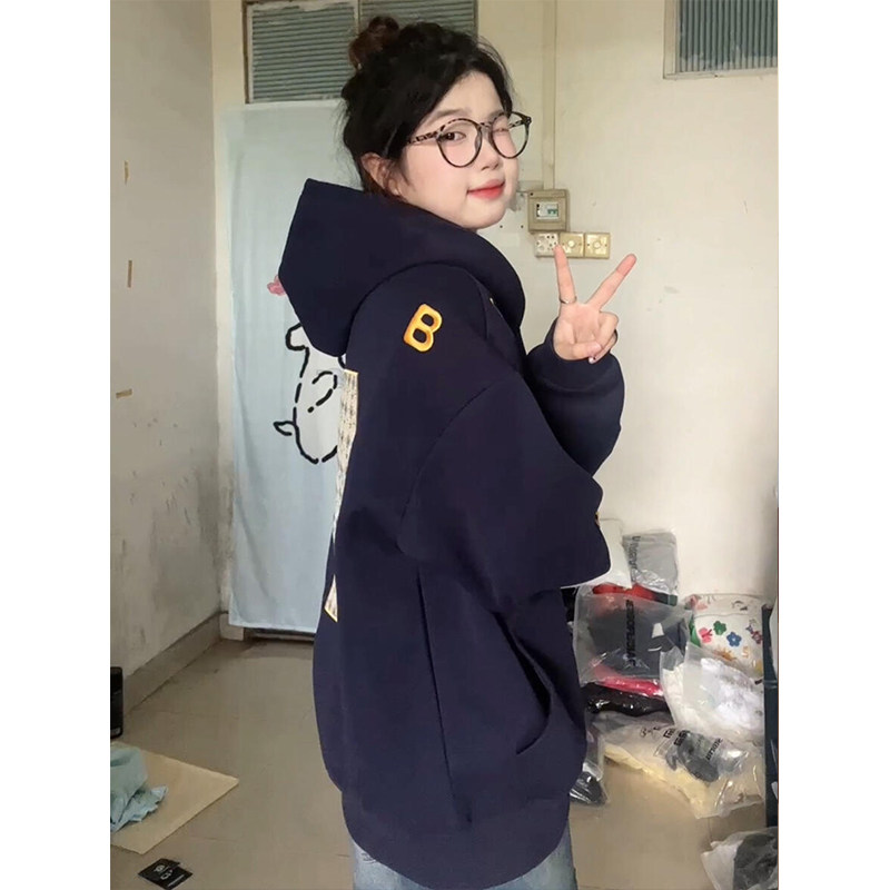 国潮刺绣字母美式复古连帽卫衣女秋冬2025新款oversize慵懒风外套,女装/女士精品,卫衣/绒衫,淘宝优惠券,粉丝福利购,淘宝优惠卷