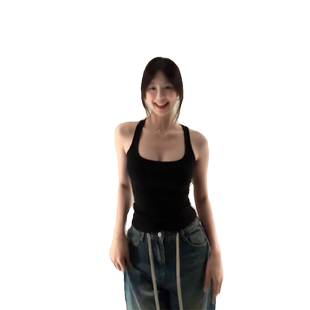 美式纯欲辣妹黑色打底背心女款夏季修身外穿无袖显瘦内搭吊带上衣