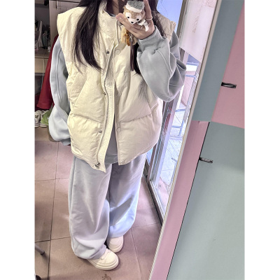 韩系米白色外穿马甲女冬季2024新