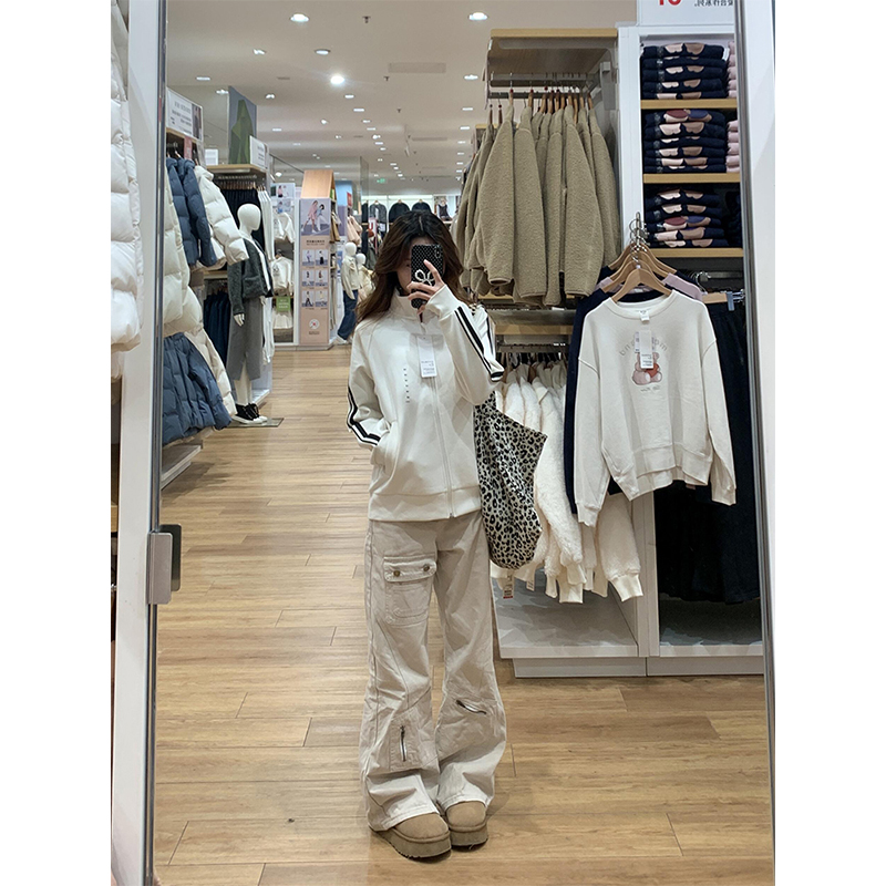 美式微喇叭工装裤女2025新款高腰