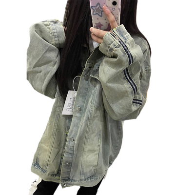 美式高街vibe牛仔外套女春秋复古