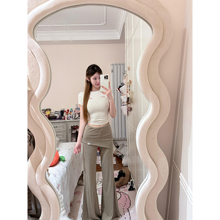 韩系白色波点圆领正肩短袖t恤女2026夏新款修身内搭短款收腰上衣