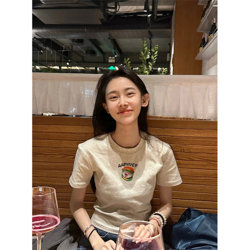甜辣美式可爱猫咪短袖t恤女夏季
