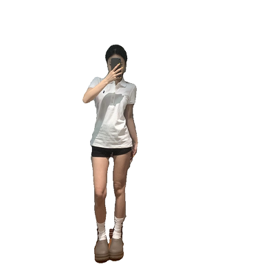 白色刺绣polo衫翻领短袖t恤女夏